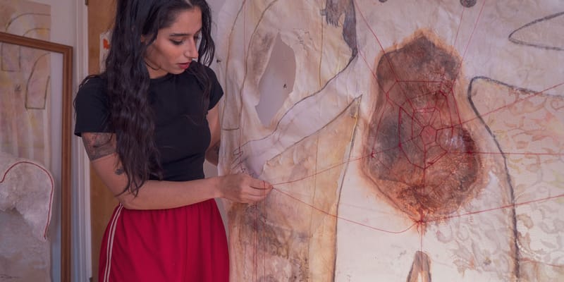 amy bravo hypeart visits artist artwork contemporary art studio collage