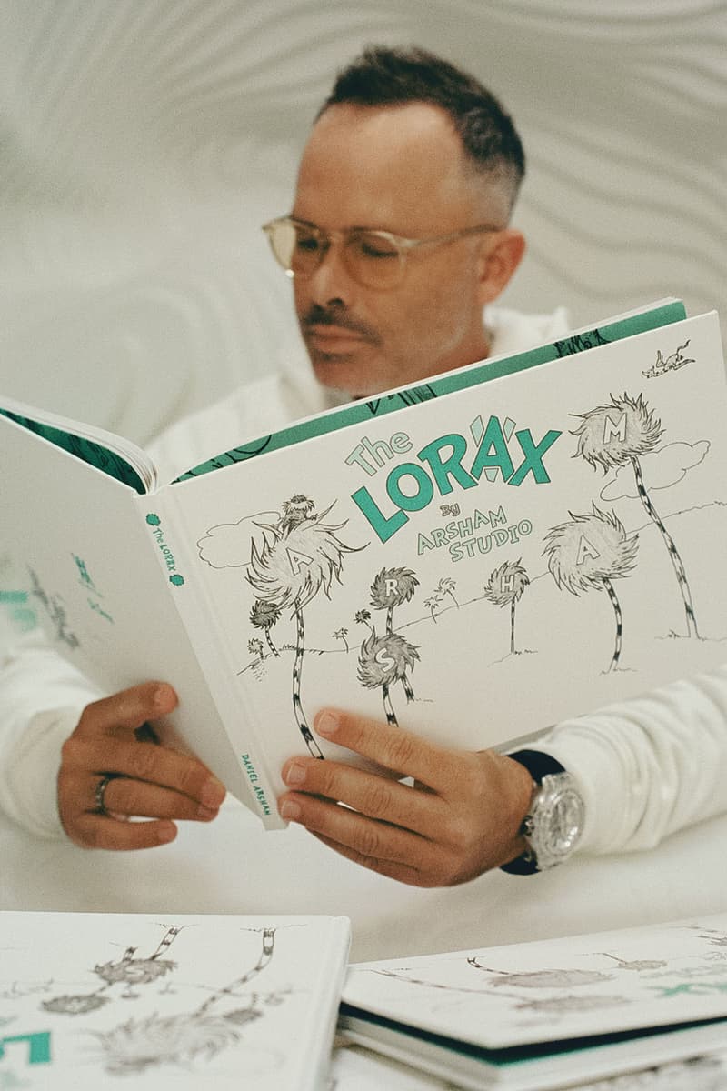 Daniel Arsham Links with 'The Lorax' For Earth Day book story movie truffala tree environment eco friendly sustainable capsule apparel book price website art images drawing future relic pokemon museum perrotin