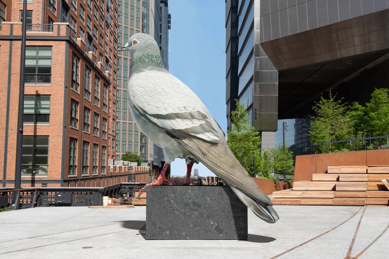 Iván Argote Dinosaur Pigeon Sculpture High Line NYC