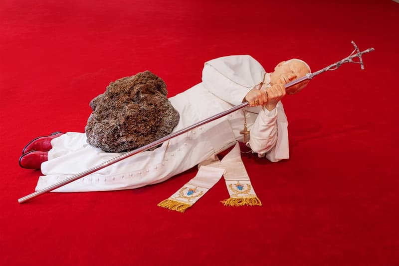 maurizio cattelan the third hand moderna museet exhibition sculptures artworks