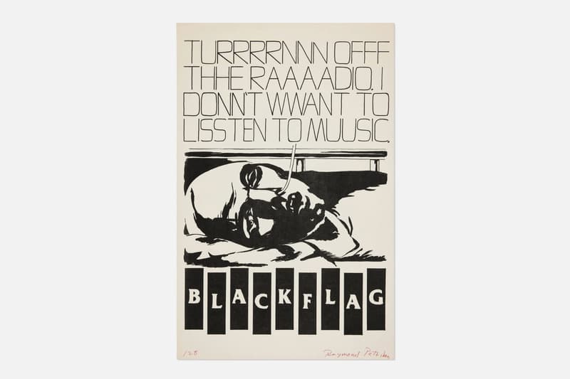 raymond pettibon wright auction artwork posters black flag skateboard