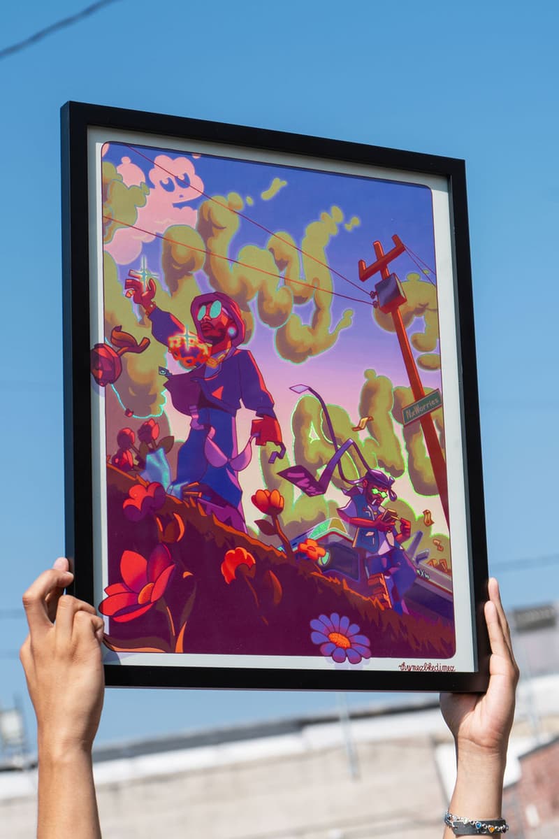 Rhymezlikedimez Unveils Nxworries 'Why Lawd?' Print limited-edition release drop price holographic vinyl cover anderson paak knxwlege knowlege dj stones throw pop up gold line los angeles rsvp link price size signed yes lawd puff flower art